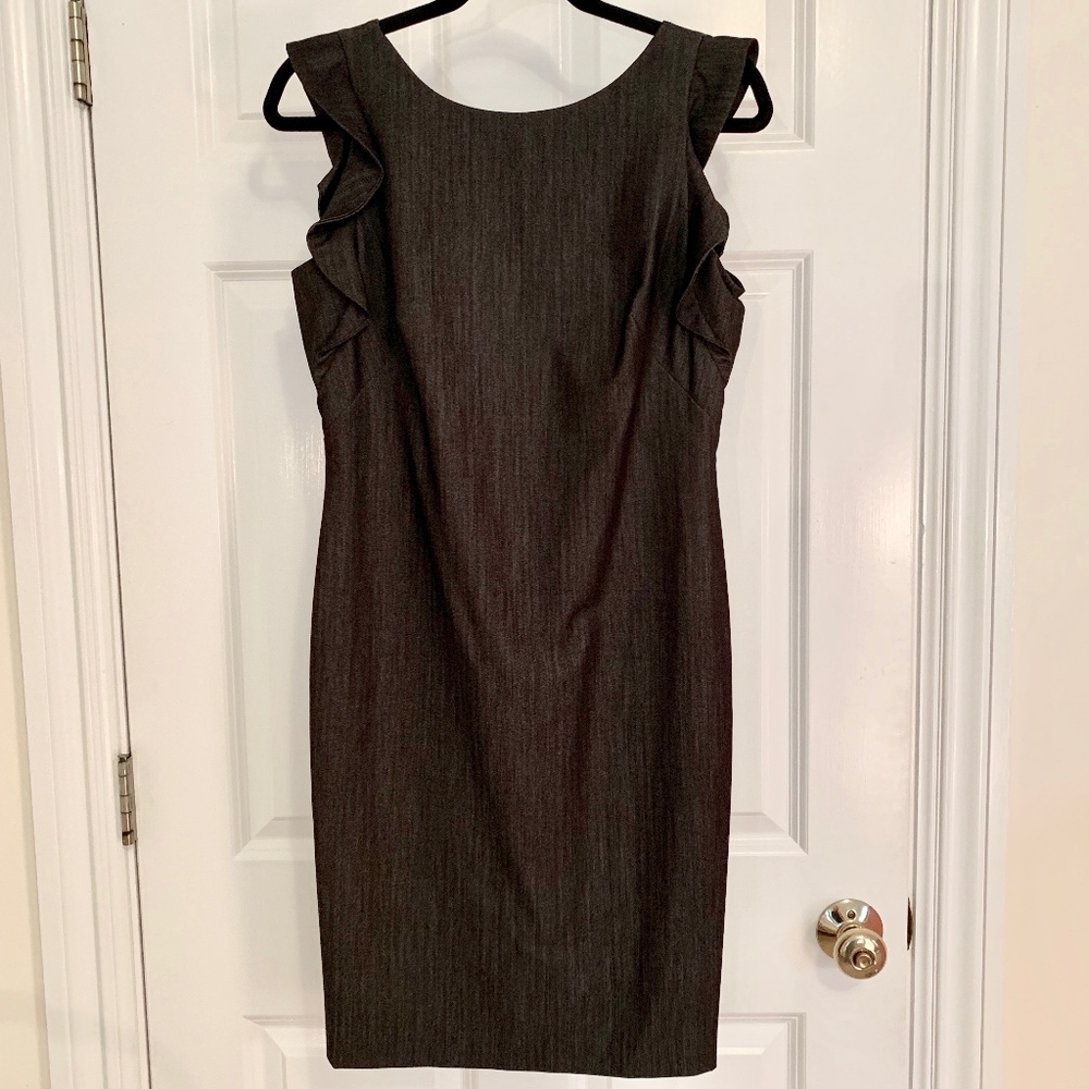 Calvin Klein Round Neck Flutter Sheath Dress